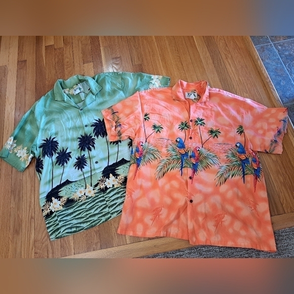 KY'S Hawaii Men's Size 2XL Short Sleeve Shirt Lot of 2 Tropical Cotton Button Up - Picture 1 of 12